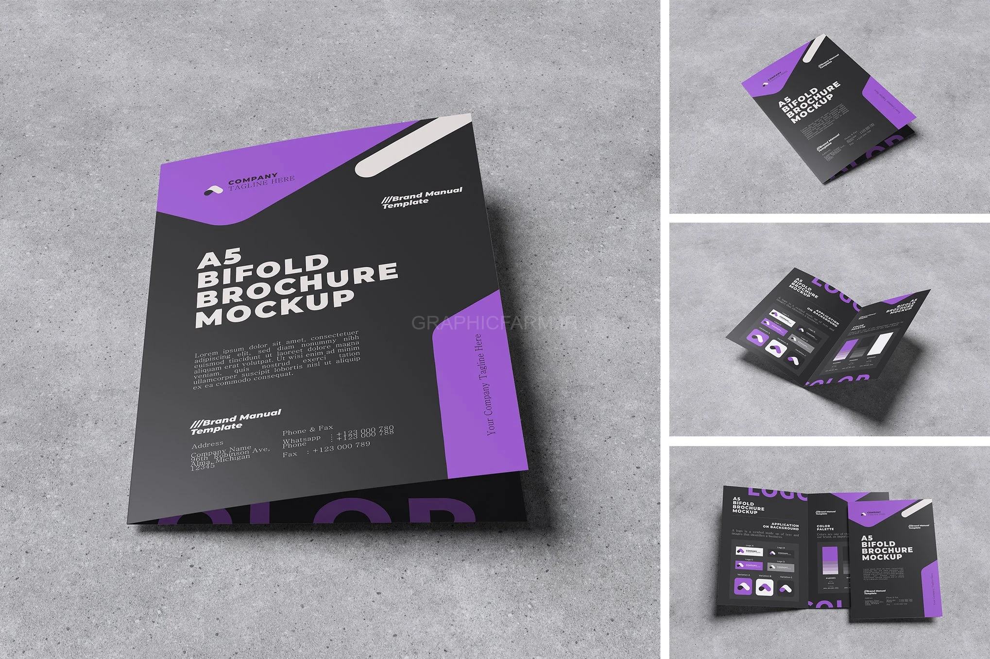 A5 Bifold Brochure Mockup