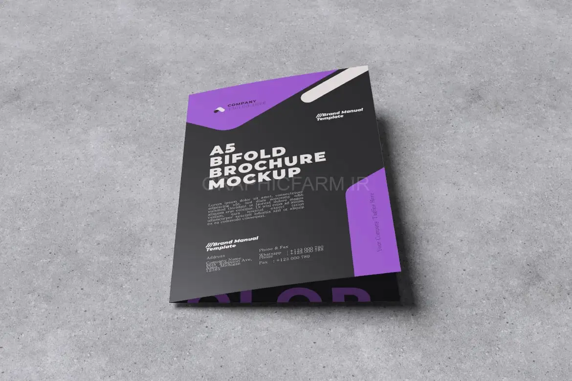 A5 Bifold Brochure Mockup