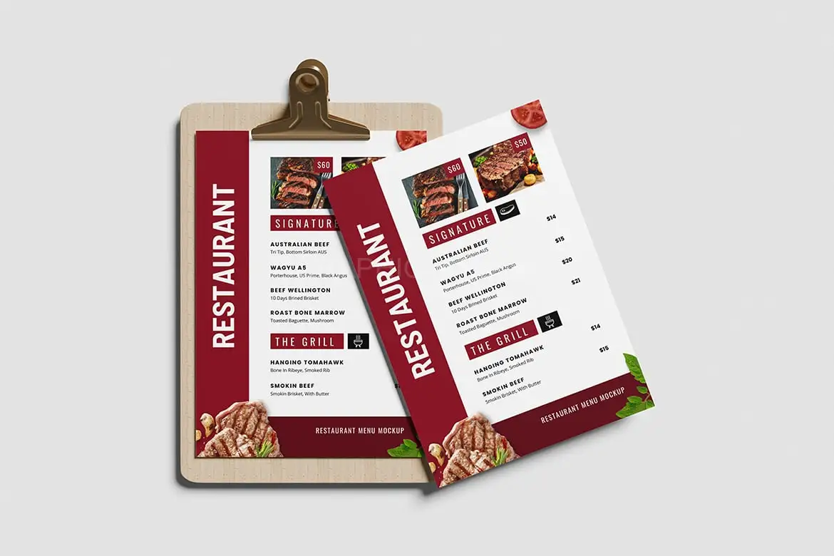 Restaurant Menu Mockup