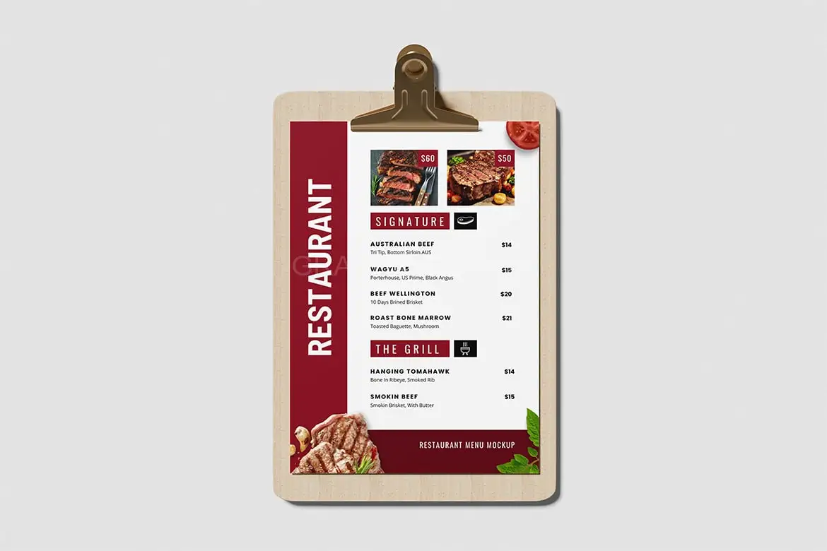 Restaurant Menu Mockup