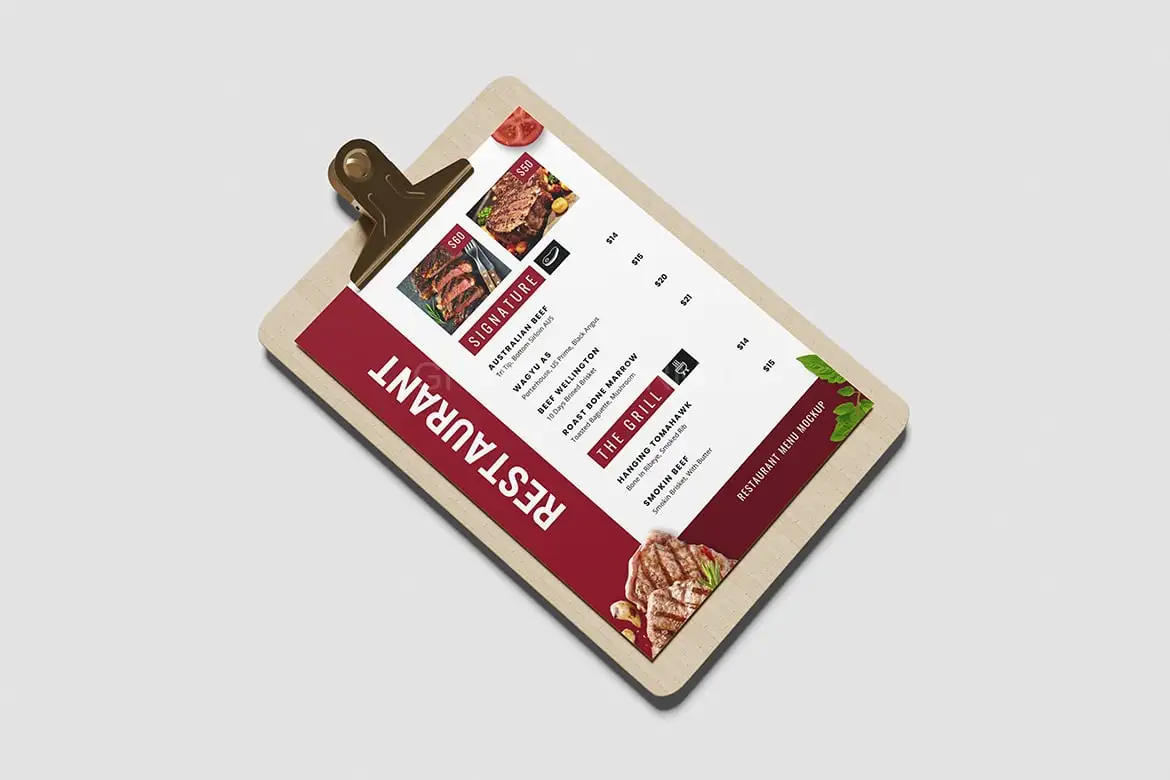 Restaurant Menu Mockup