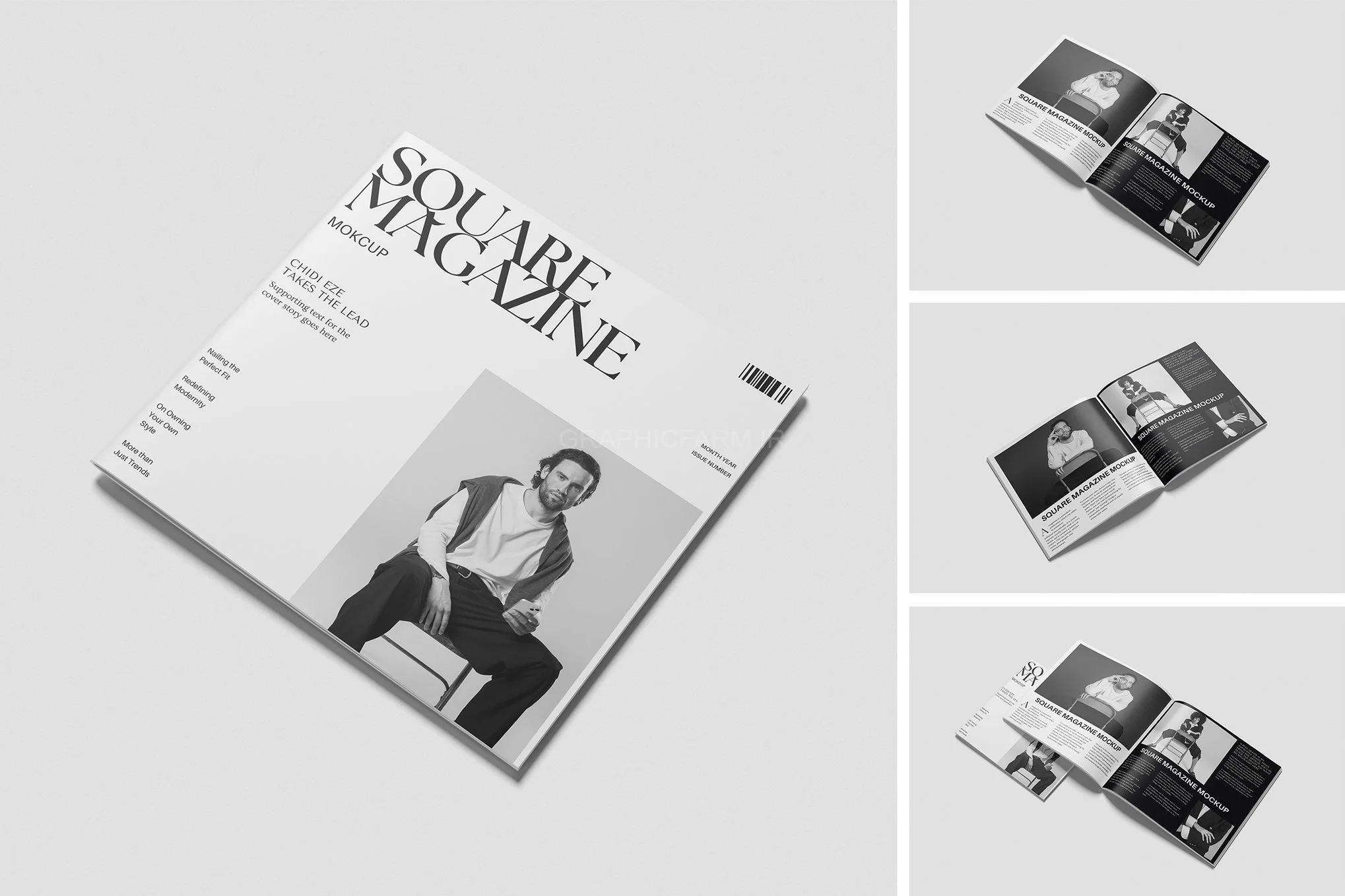 Square Magazine Mockup