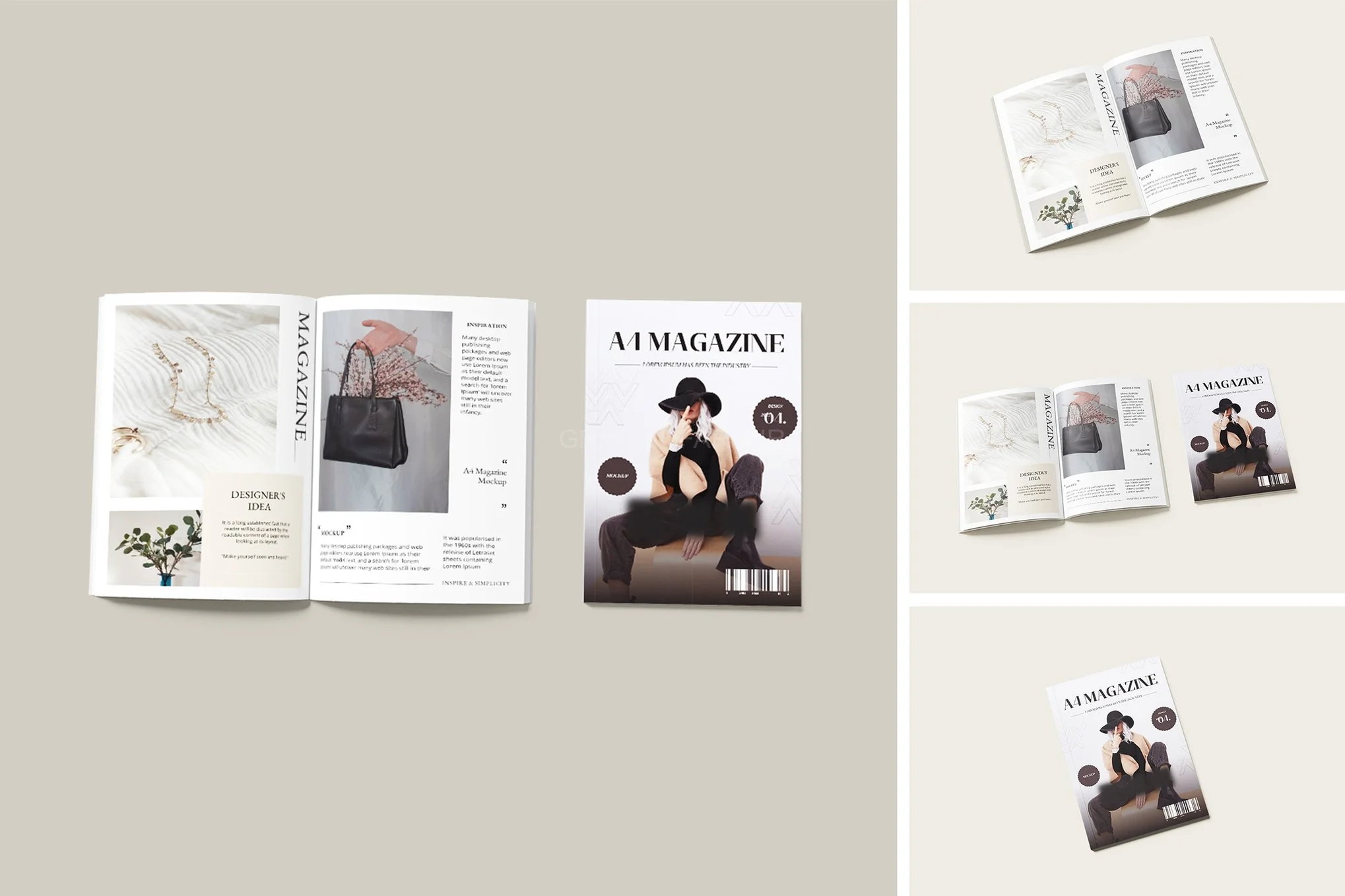 A4 Magazine Brochure Mockup