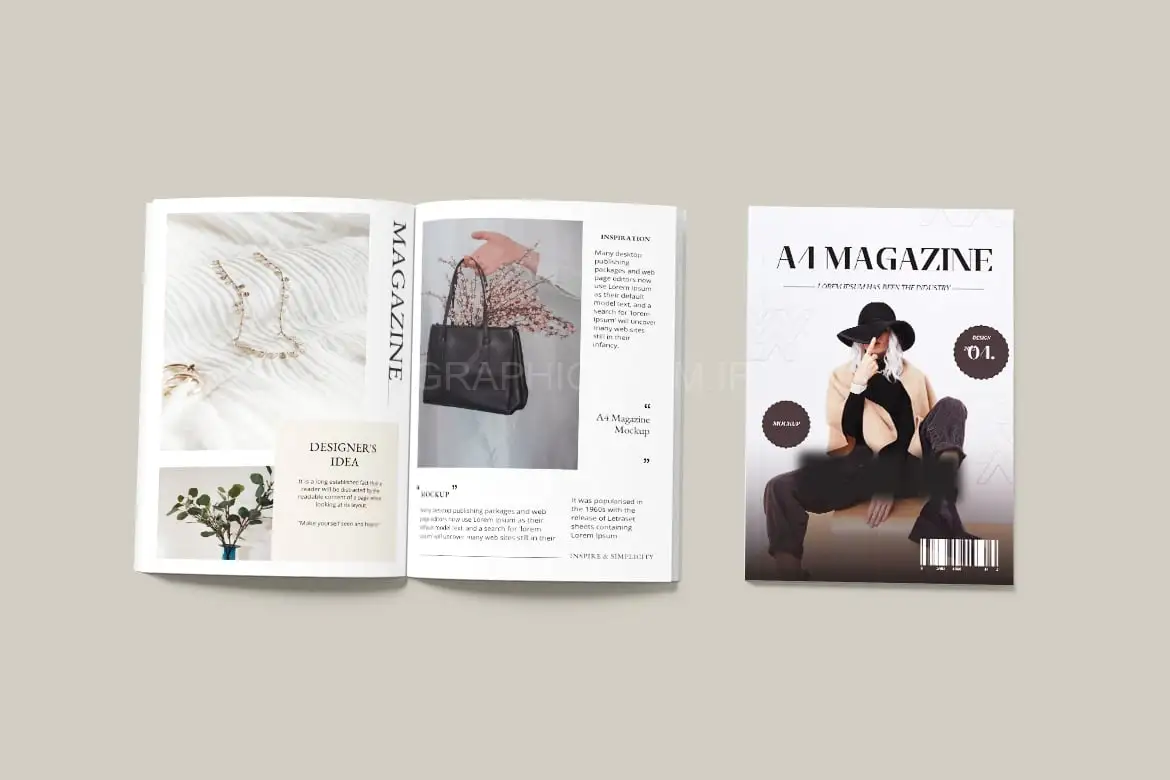 A4 Magazine Brochure Mockup