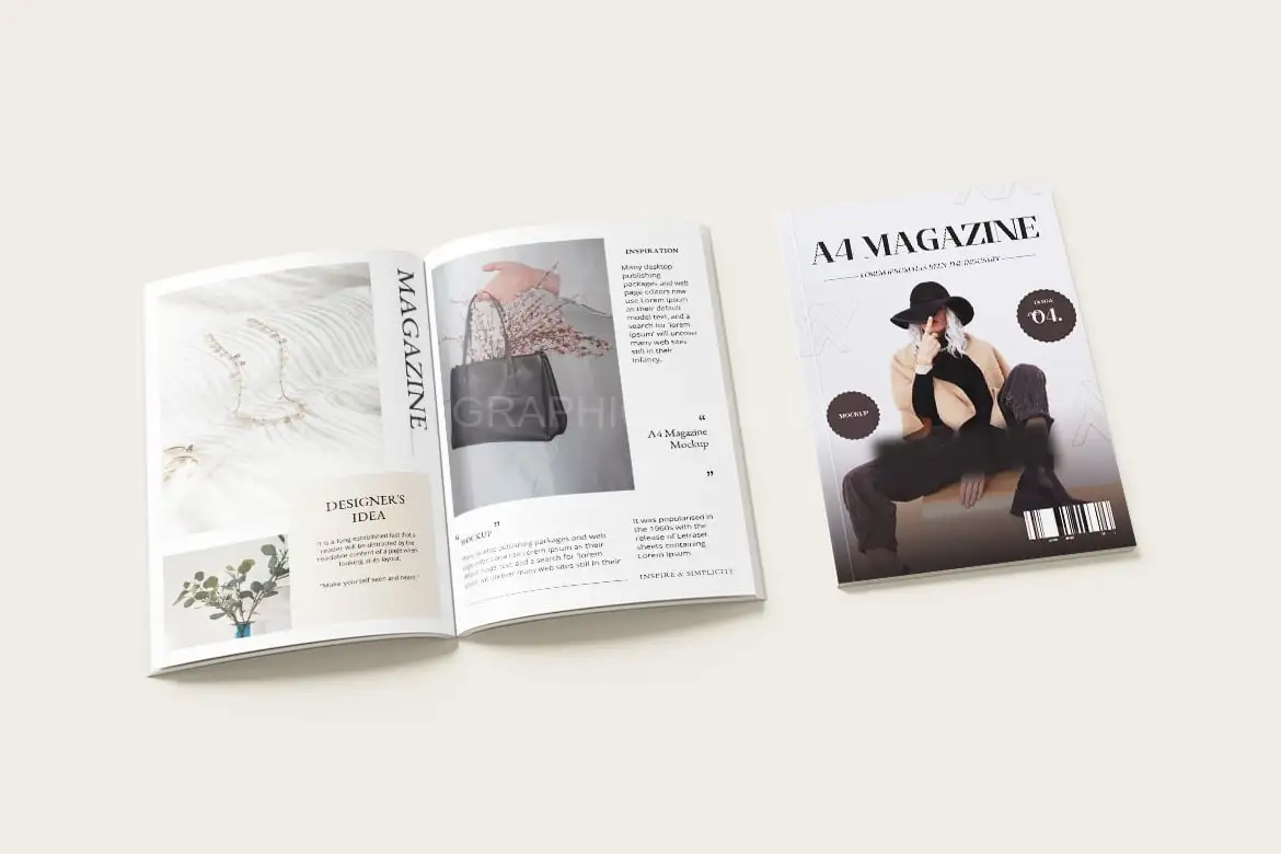 A4 Magazine Brochure Mockup