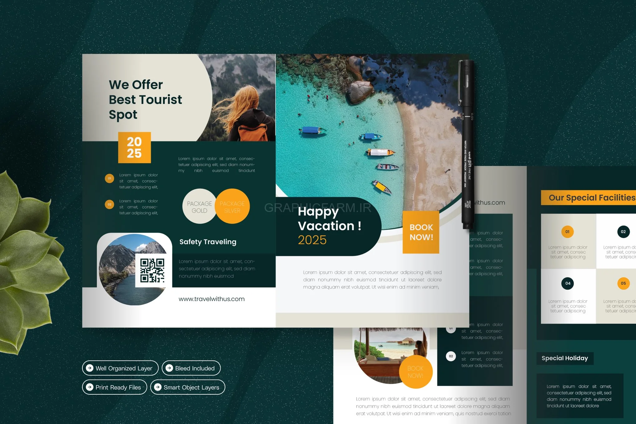 Holiday Vacation - Bifold Brochure