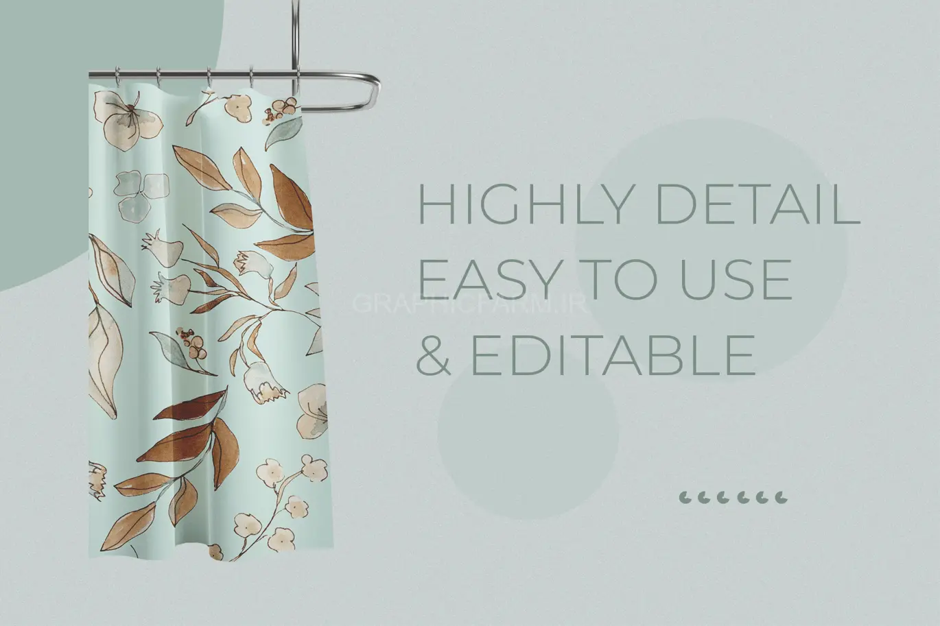 Clean Curtain In Bathroom Mockup - AS