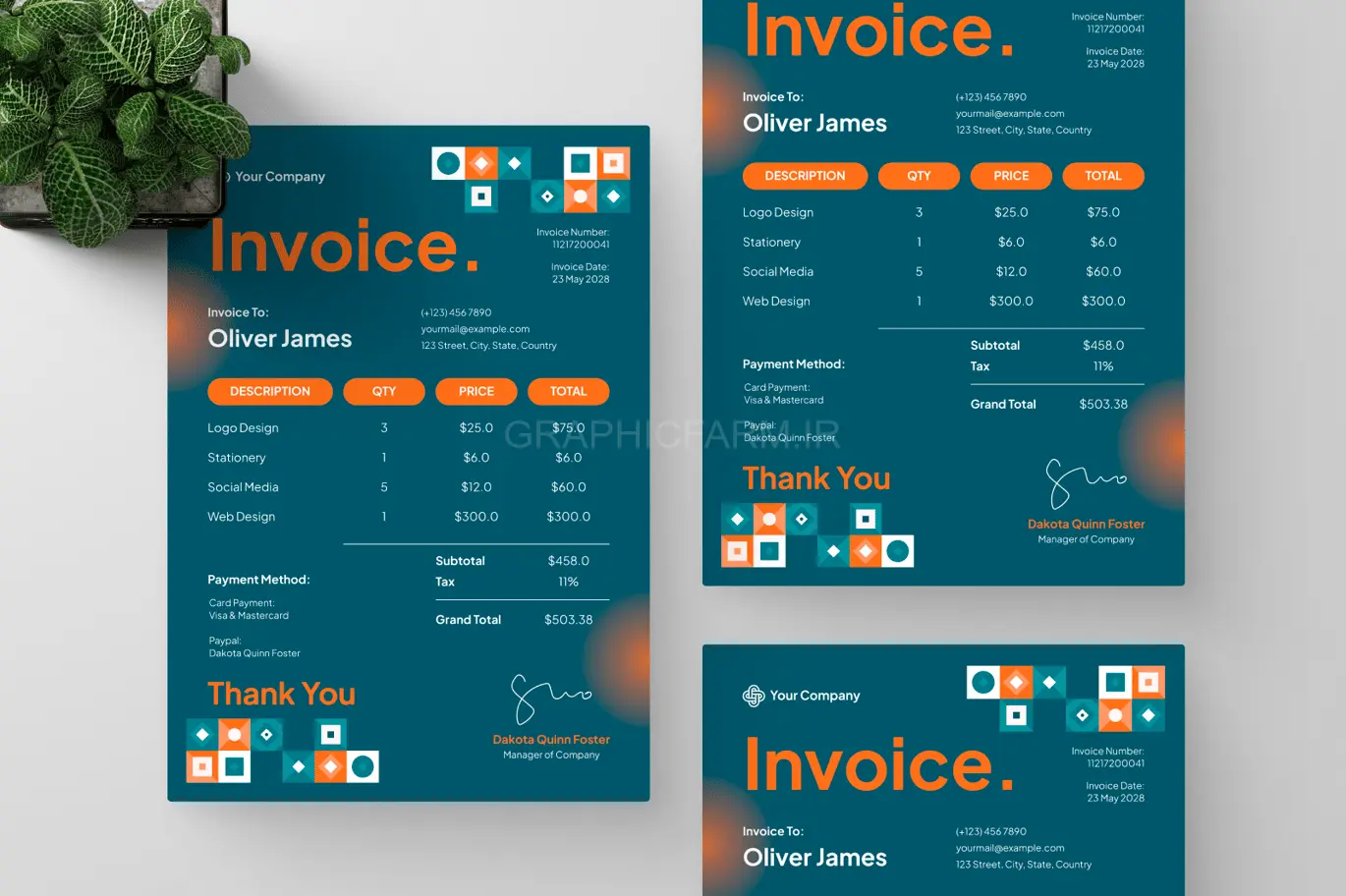 Creative Geometric Invoice