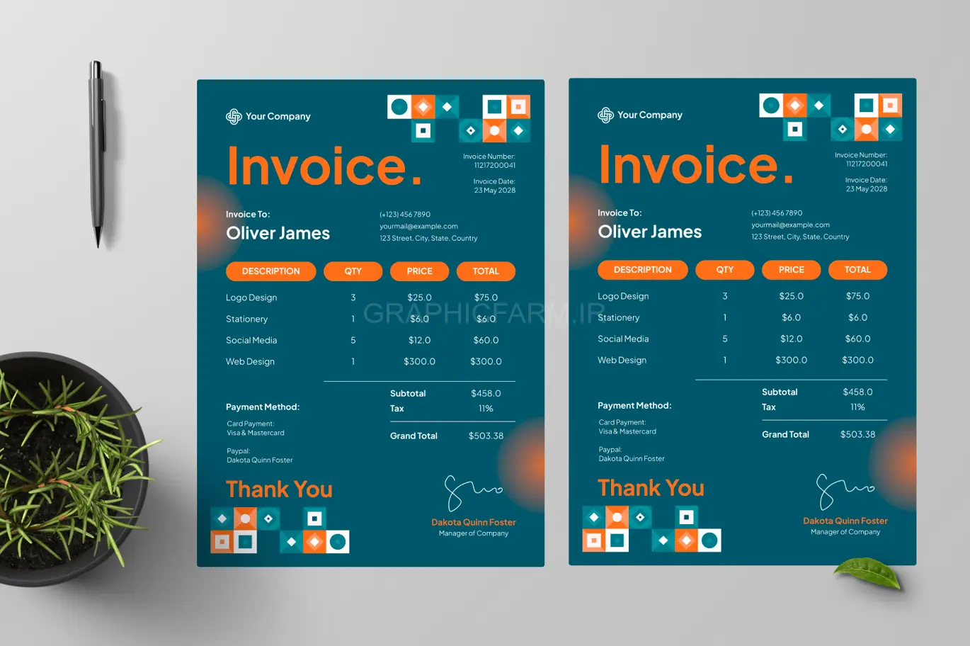 Creative Geometric Invoice