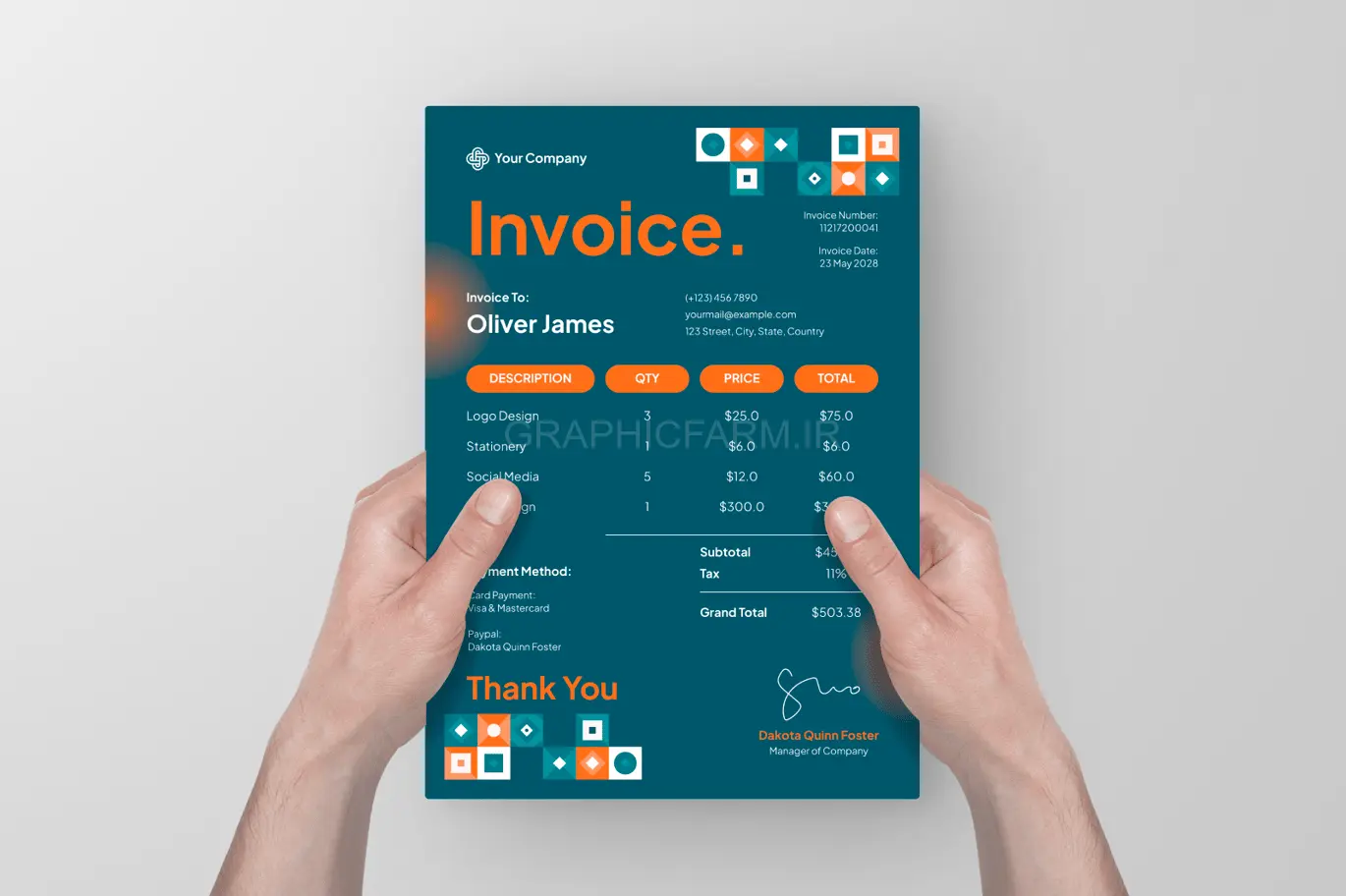 Creative Geometric Invoice