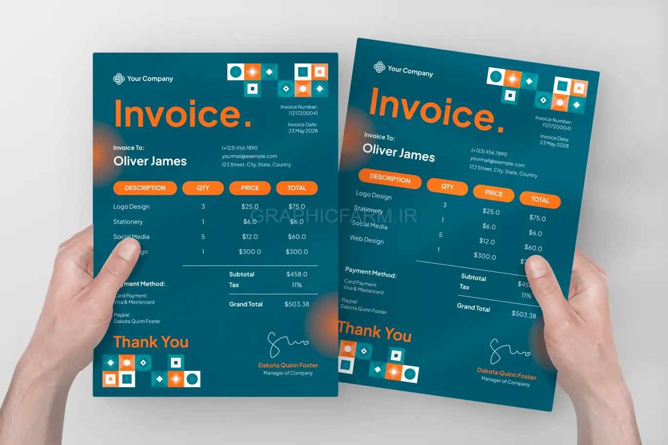 Creative Geometric Invoice