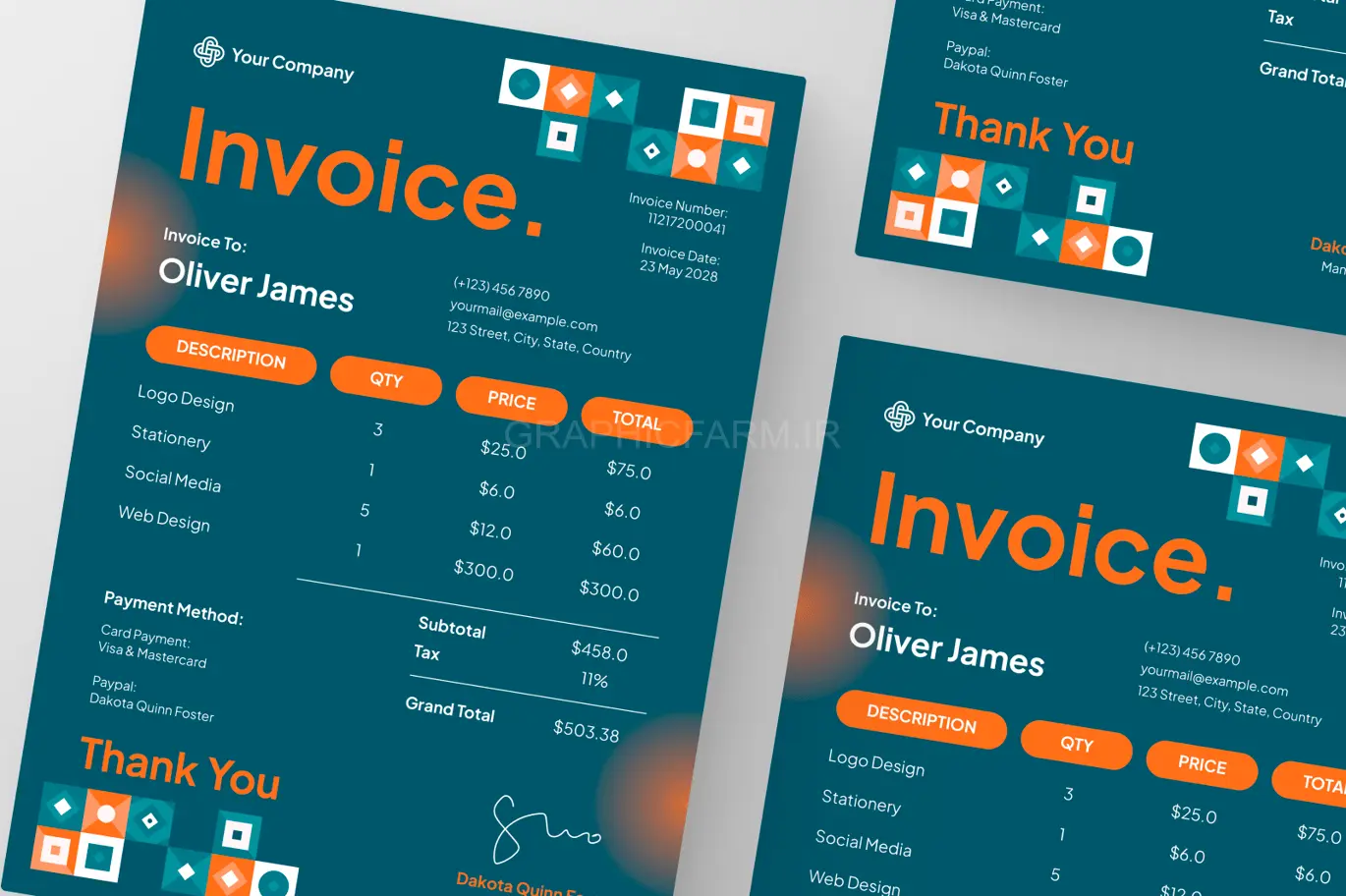 Creative Geometric Invoice