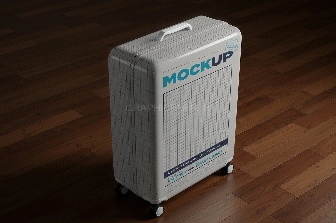 White Suitcase Stand Mockup