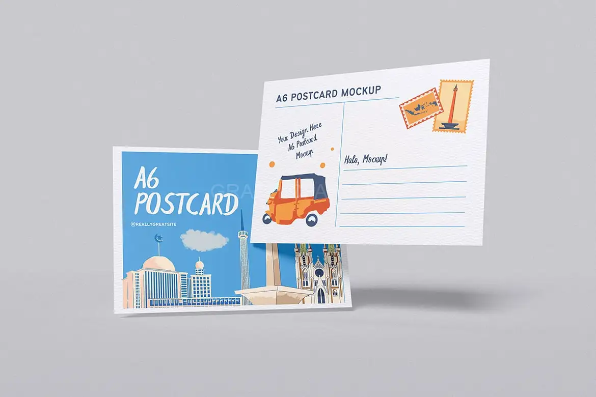 A6 Postcard Mockup