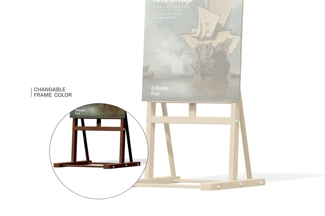 Easel And Canvas Mockup