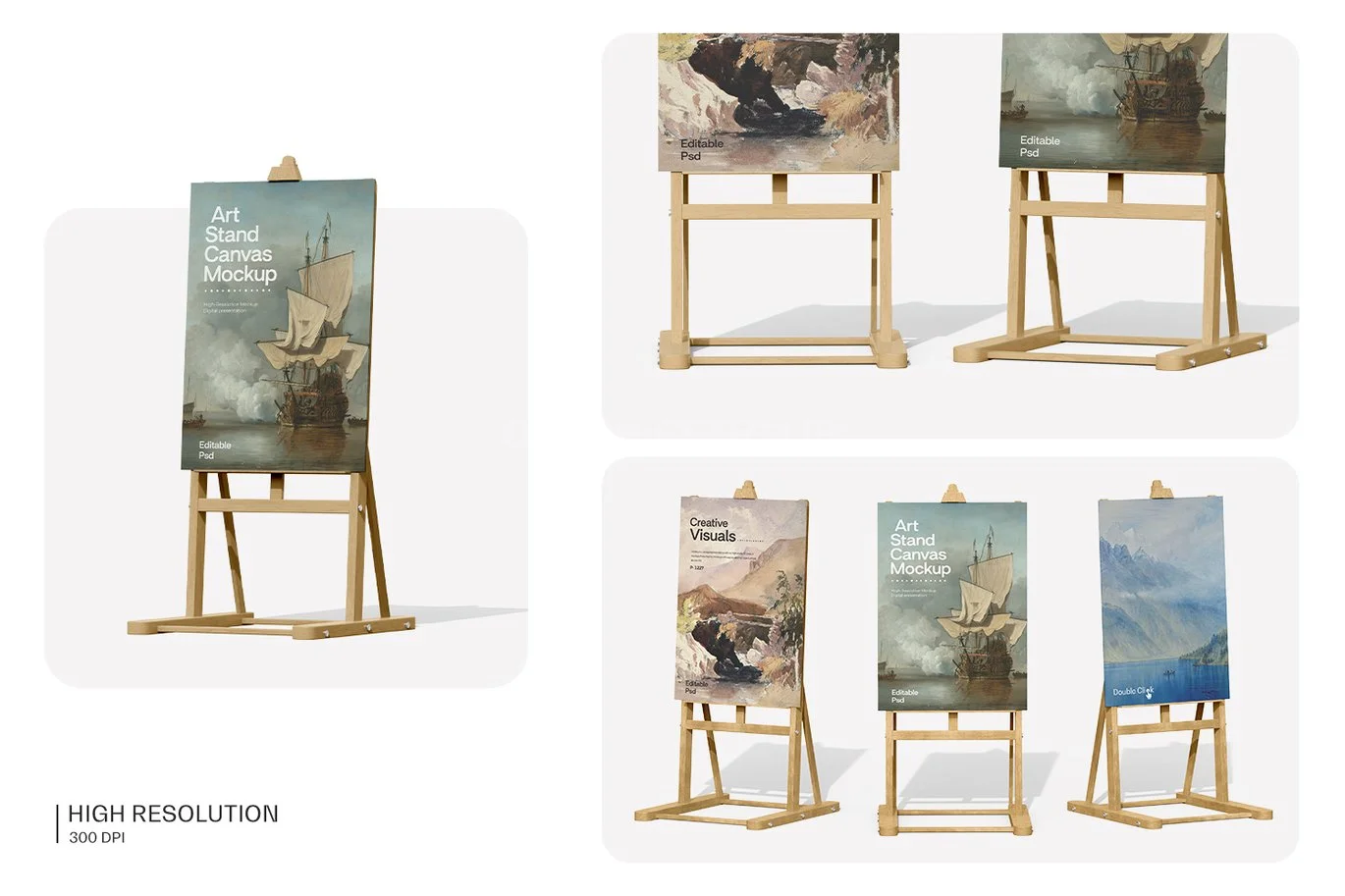 Easel And Canvas Mockup