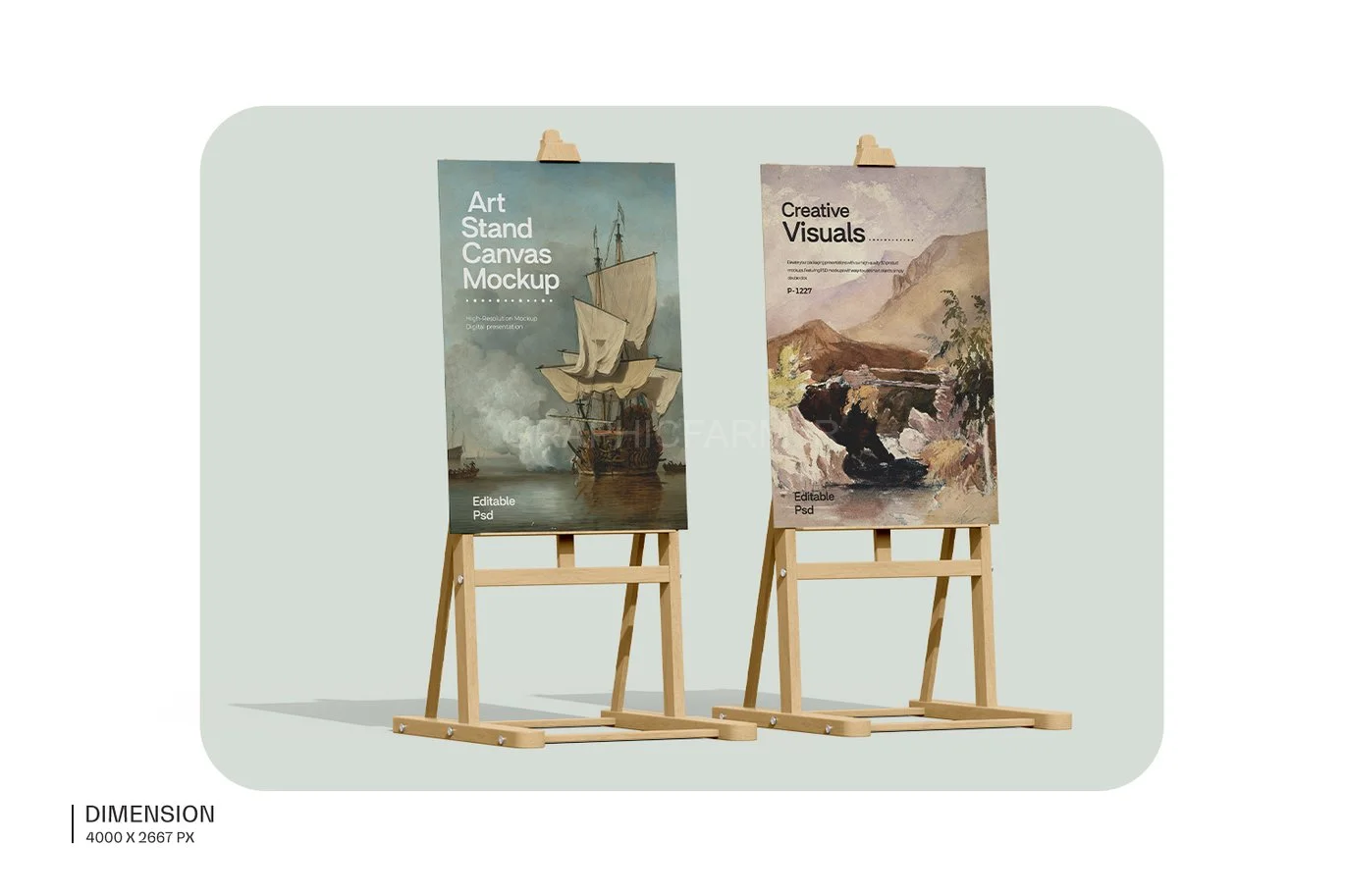 Easel And Canvas Mockup