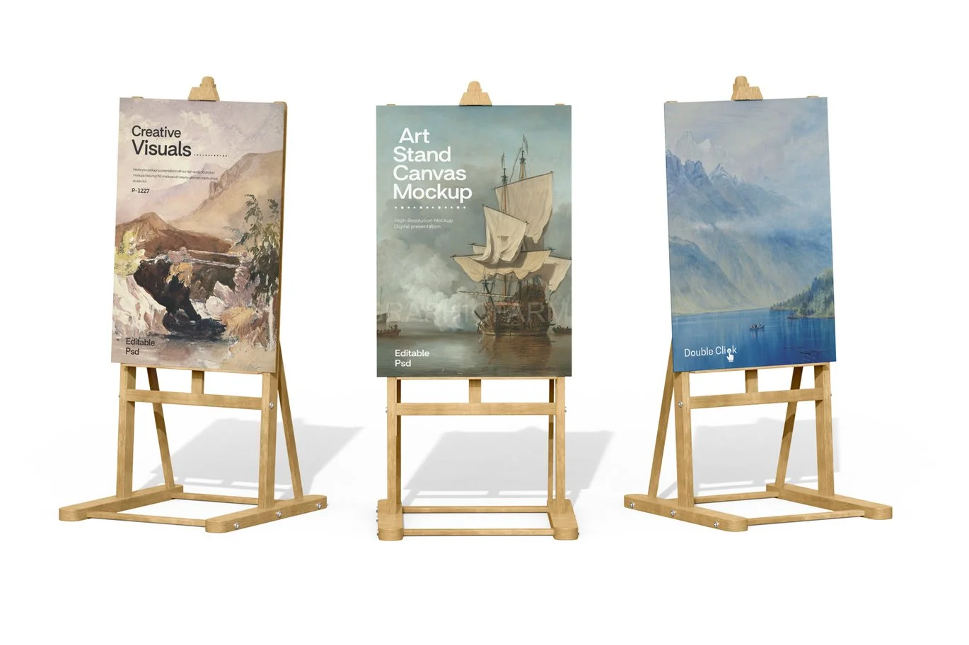 Easel And Canvas Mockup