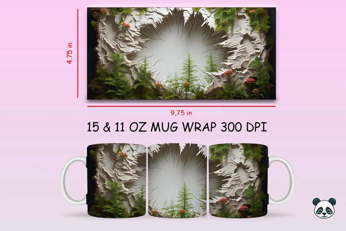 3D Landscape Mug Wrap Sublimation Bundle