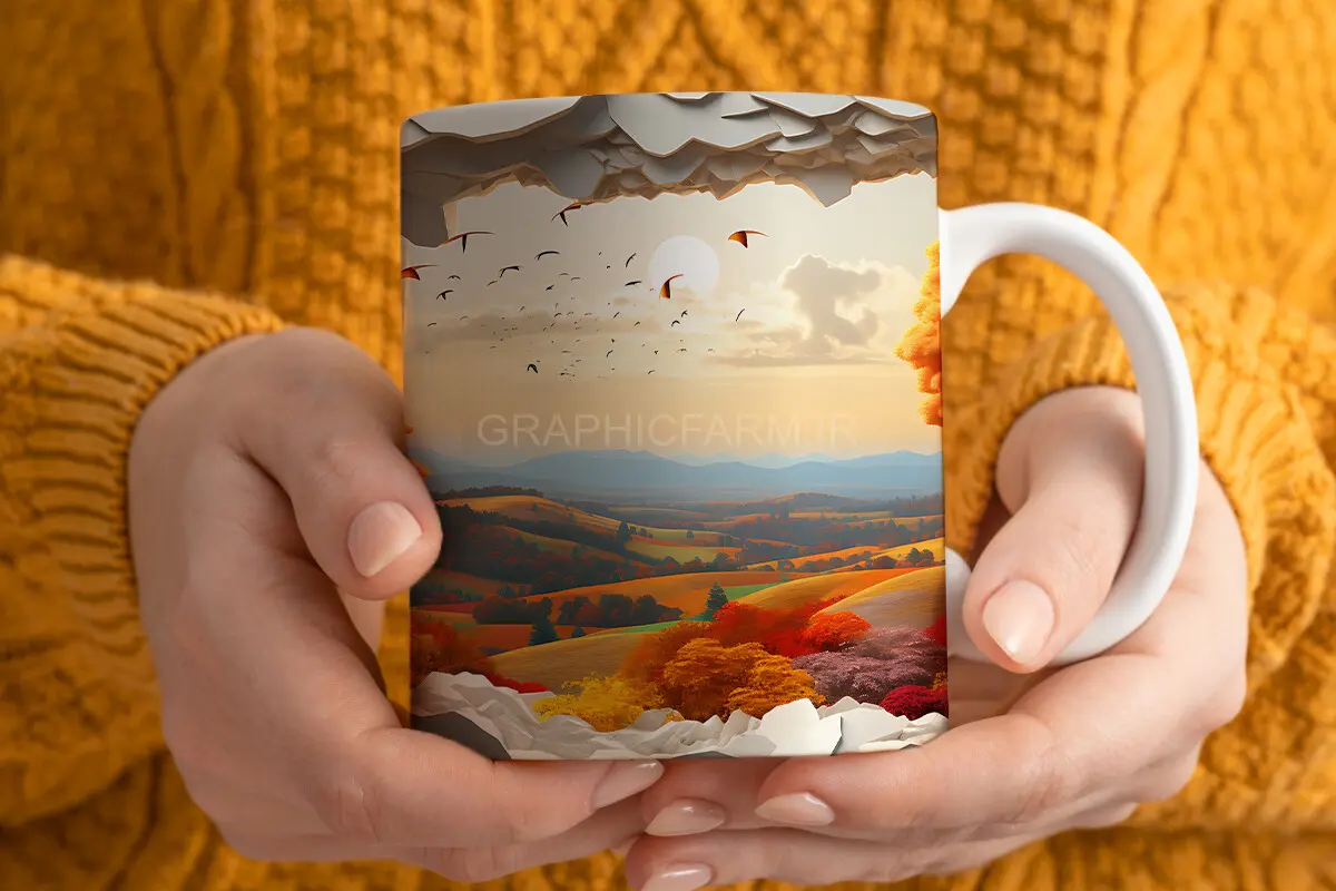 3D Landscape Mug Wrap Sublimation Bundle