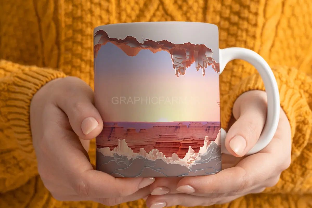 3D Landscape Mug Wrap Sublimation Bundle