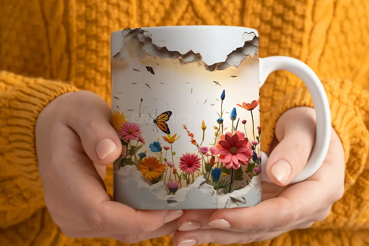 3D Landscape Mug Wrap Sublimation Bundle