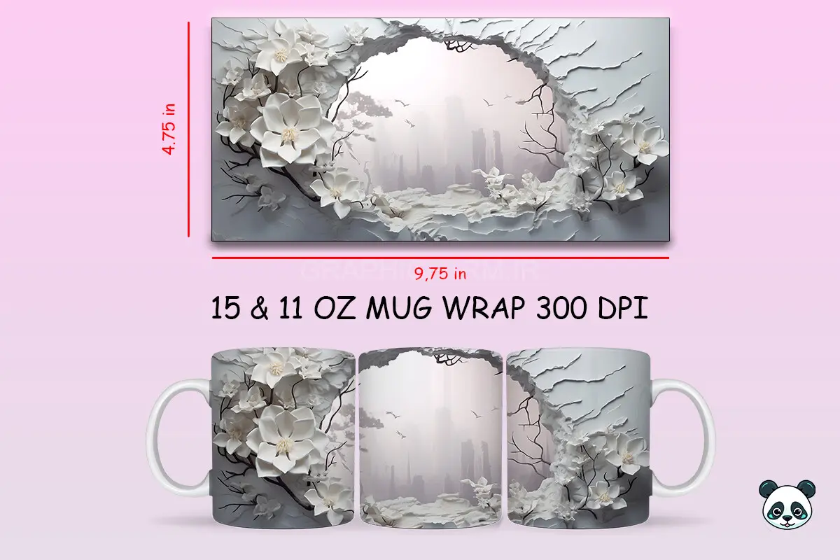3D Landscape Mug Wrap Sublimation Bundle