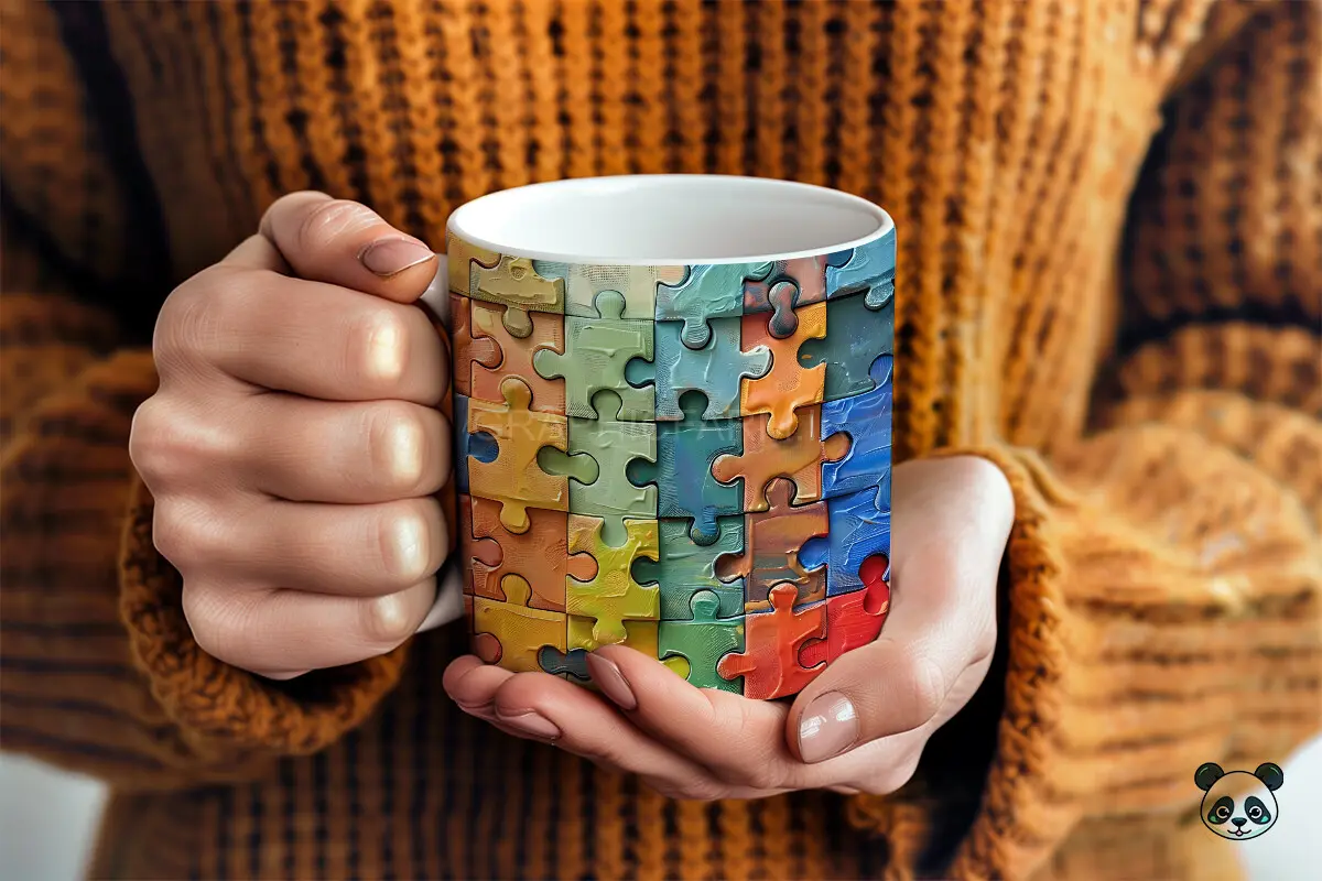 Colorful Puzzle Jigsaw 3D Mug Wrap