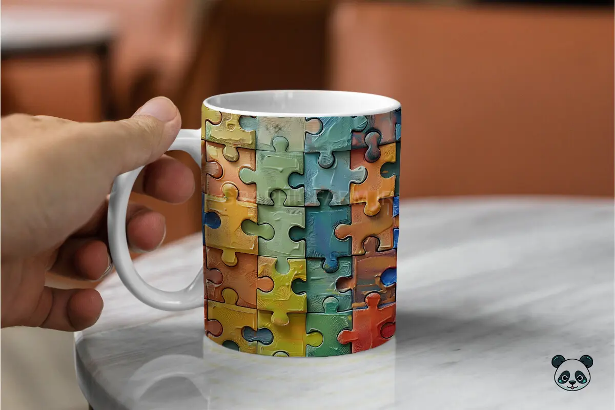 Colorful Puzzle Jigsaw 3D Mug Wrap
