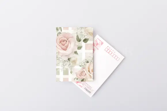 Sage Green & Pink Rose Digital Paper
