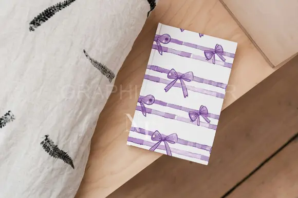 Purple Bow Coqutte Digital Paper